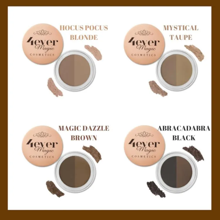 4ever Magic Cometics Double Shade Seductive Eyebrow Gel (0.14oz) - Cruelty Free & Vegan - Smudge Free - Enriched with Castor Oil - Long Lasting - Water Resistant - Made in USA (Magic Dazzle Brown)